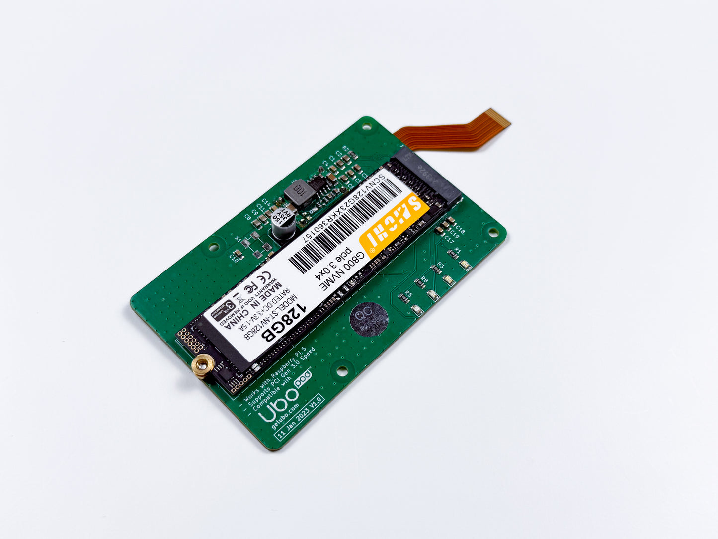 PCIe 3.0 M.2 M-Key/B+M Key Adapter with FPC for Raspberry Pi 5