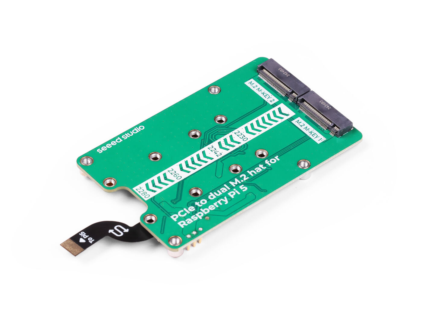 PCIe2.0 to dual M.2 hat for Raspberry Pi 5