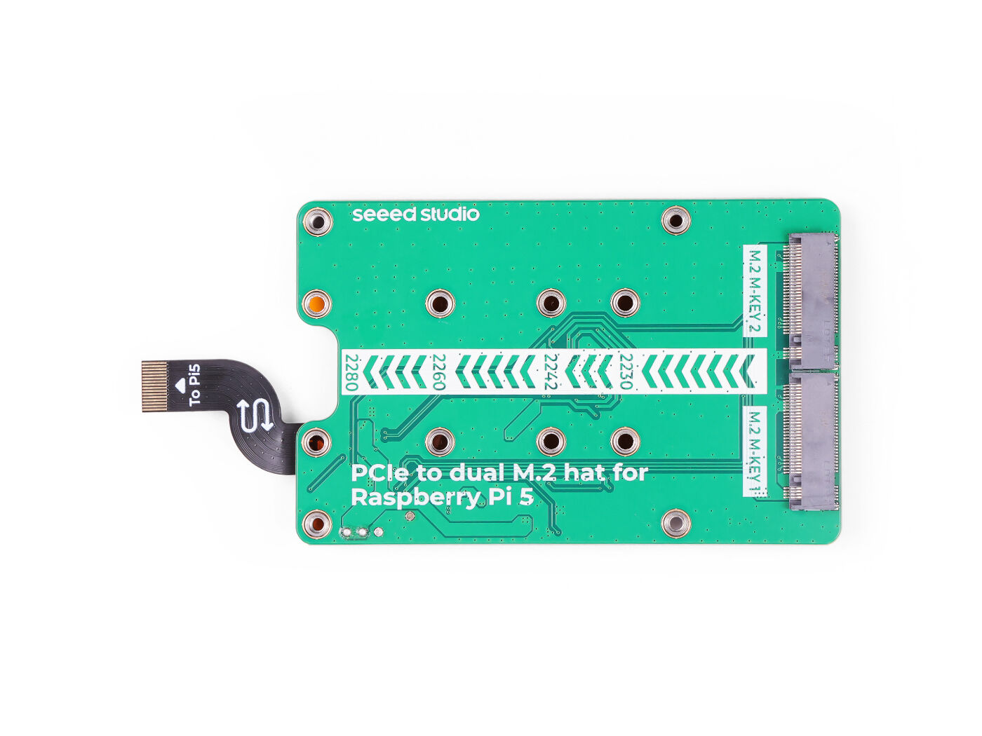 PCIe2.0 to dual M.2 hat for Raspberry Pi 5