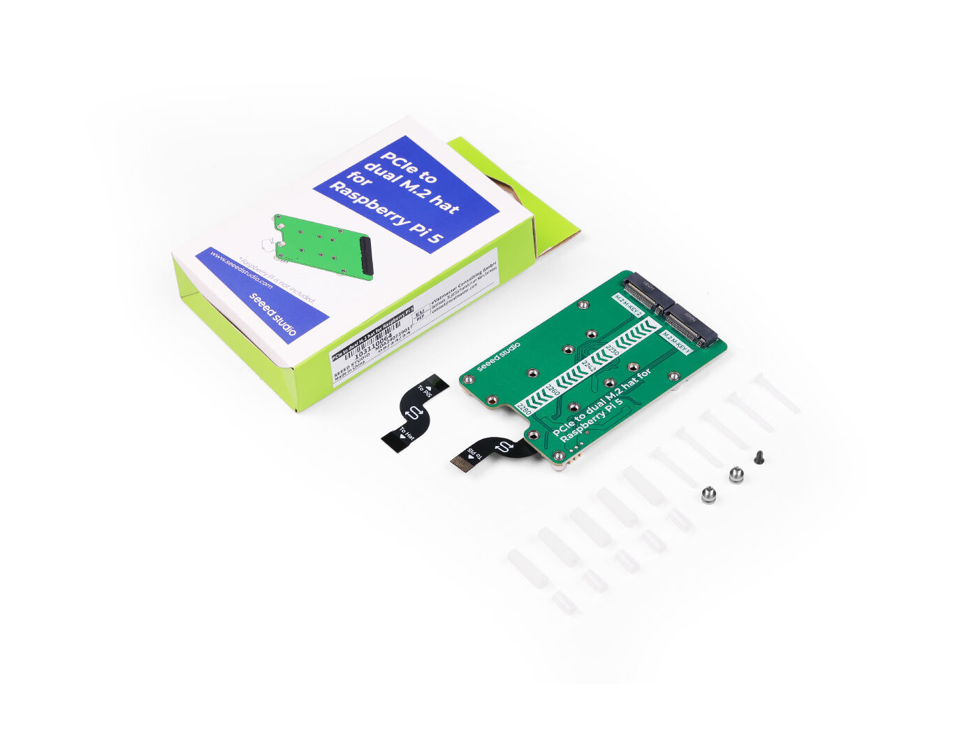 PCIe2.0 to dual M.2 hat for Raspberry Pi 5