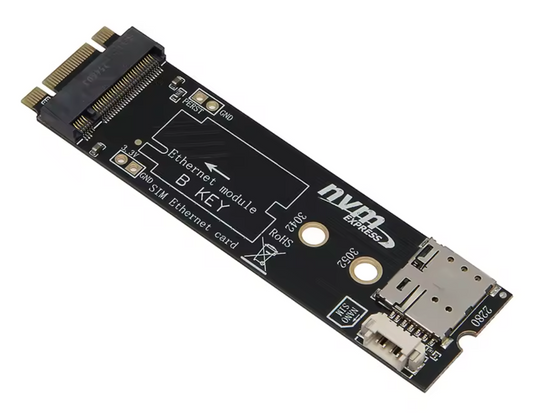 M.2 B Key to M Key Adapter Card for 4G/5G Module with SIM Card Slot and USB